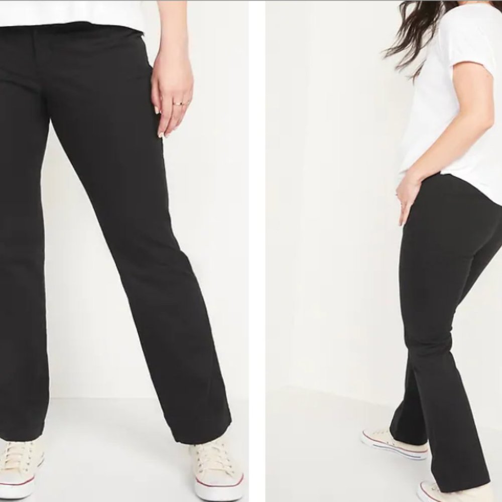 NEW: Black Khaki Boot-cut Pant